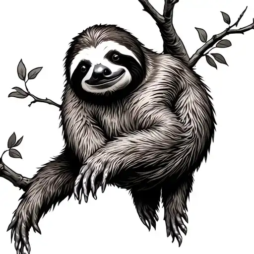 Sloth Hanging From A Tree