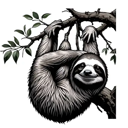 Sloth Hanging From A Tree