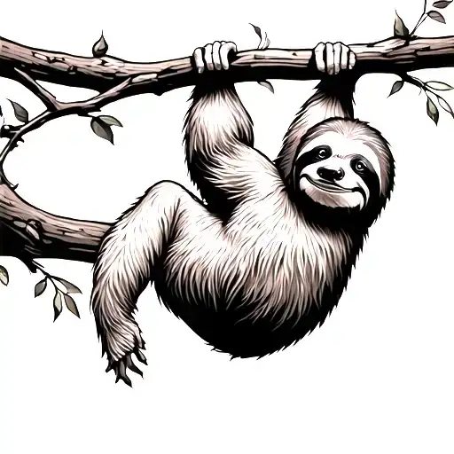 Sloth Hanging From A Tree