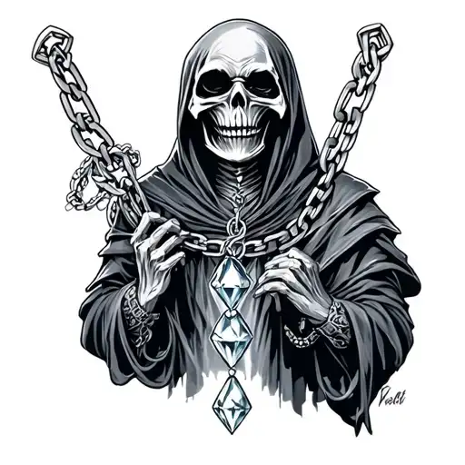 Grim Reaper Wearing Diamond Chain