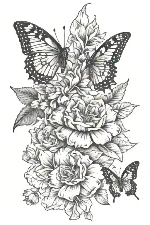 September Birth Flower With Butterflies En Dog Paw