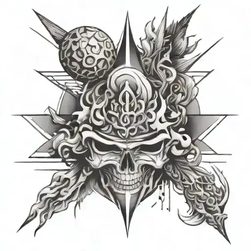 Fine Line Tattoo For Man Showing 4 Kids Abstract