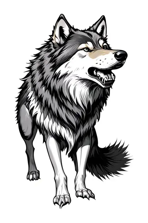 Aggressive Wolf Body