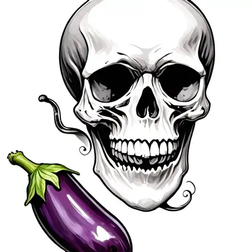 Skull And Eggplant