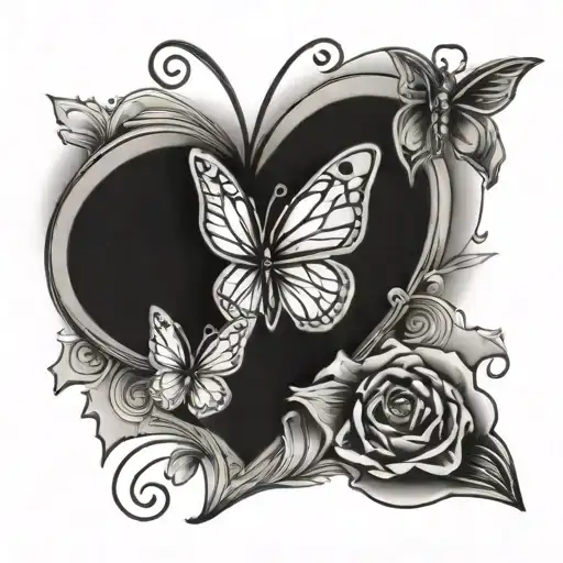 Diamond And Heart And Butterfly