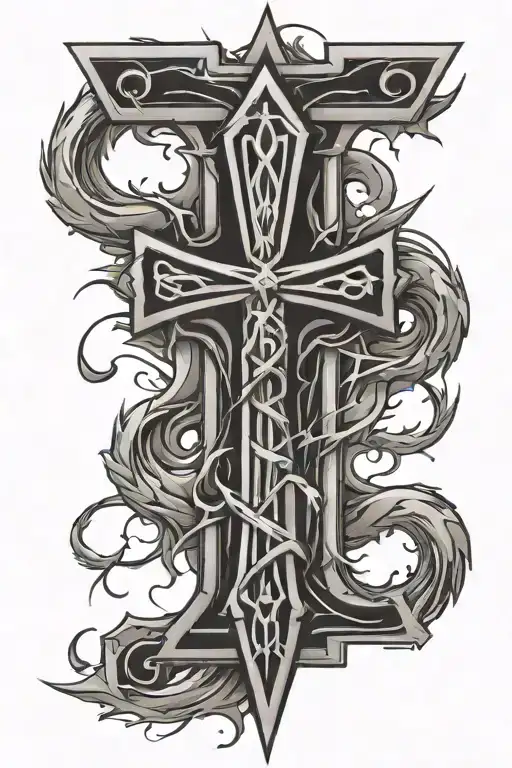 Ankh Symbol With Lightning Bolts