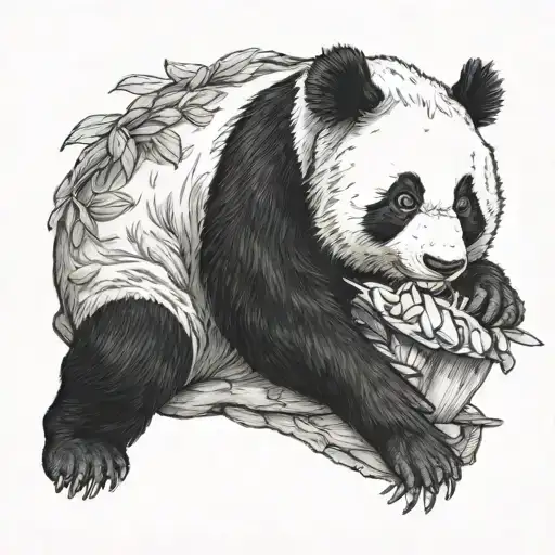 Panda Eating Almons