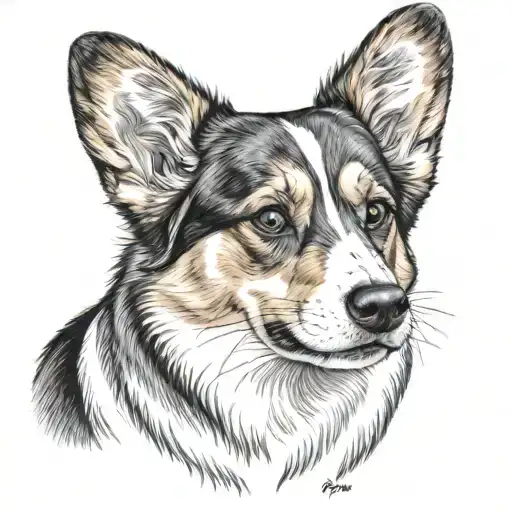 Tri Color Corgi That Passed Away With Pointy Ears Named Kona