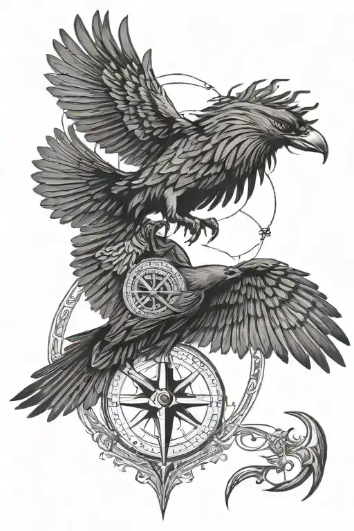 Viking Ravens Huginn And Muninn Flying Guide Viking Compass