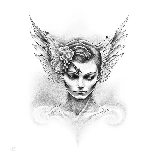 Louisa Lucke Arm Tattoo With Custom Angel Face