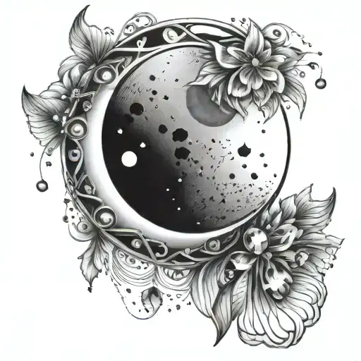 Quarter Moon With Crystals