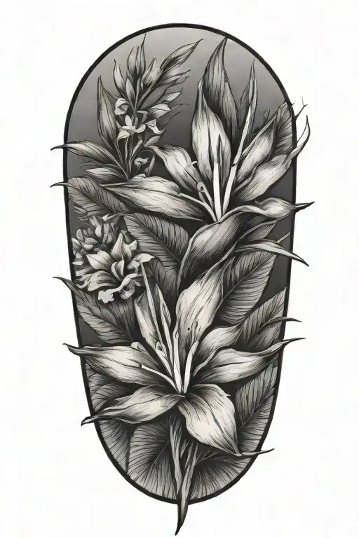 Bird Of Paradise And Hibiscus Flower