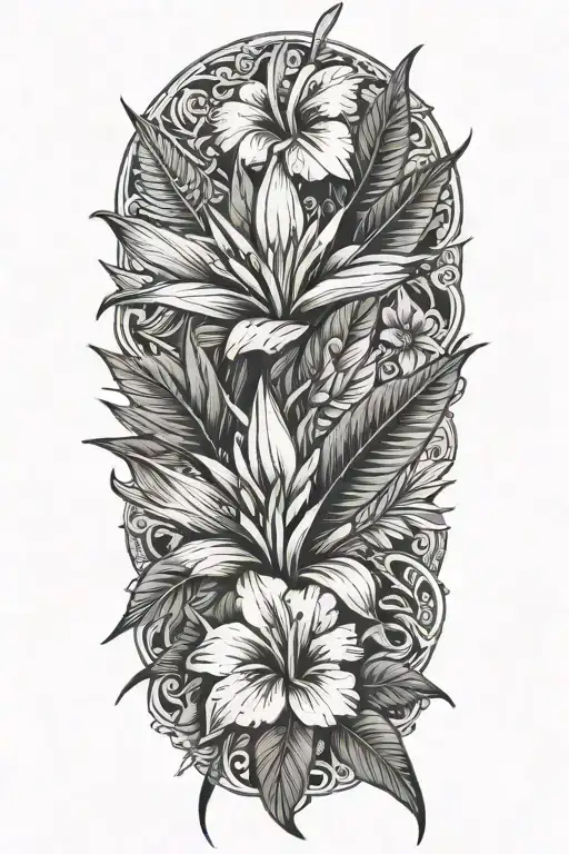 Bird Of Paradise And Hibiscus Flower