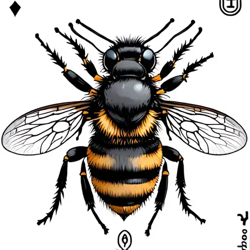 Bee And Tarot Card Design Featuring