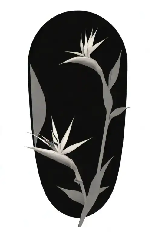 Rocks With Bird Of Paradise Flower