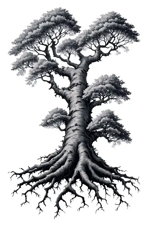 Family Tree With Root Growing