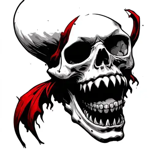 Skull Mouth Open With Vampire Grill