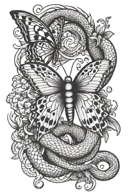 Butterfly And Snake