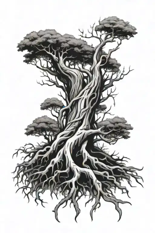 Tree Root Growing Red