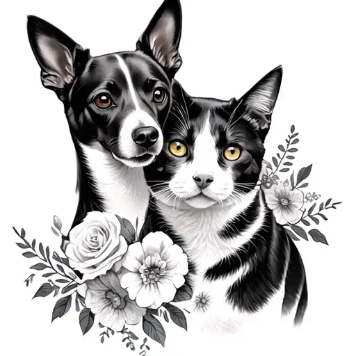My Dog And Cat Loss Tatto Mixed Bouquet