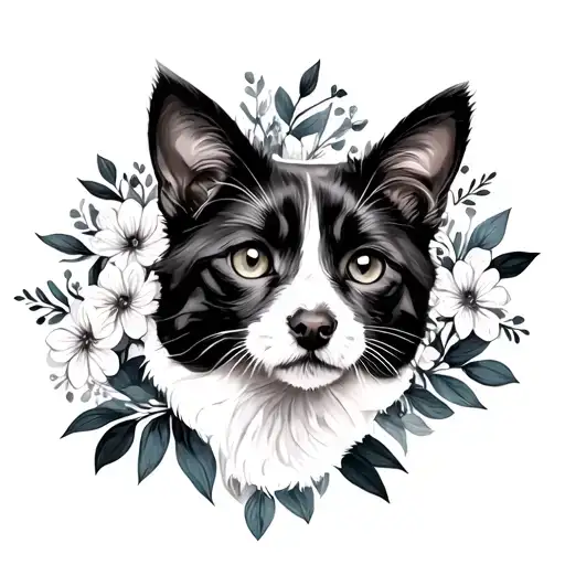 Minimalist My Dog And Cat Loss Tatto Mixed Bouquet