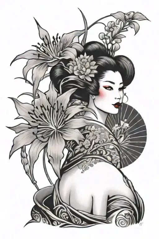 Geisha And Red Spider Lily