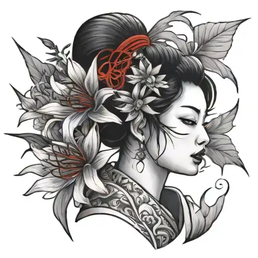 Geisha And Red Spider Lily