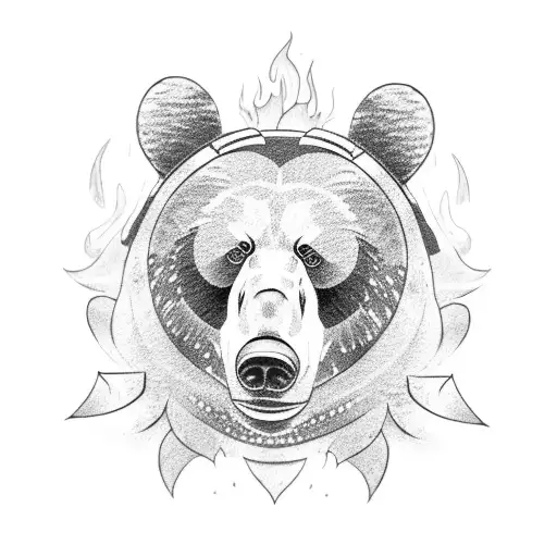 Bear With Flames
