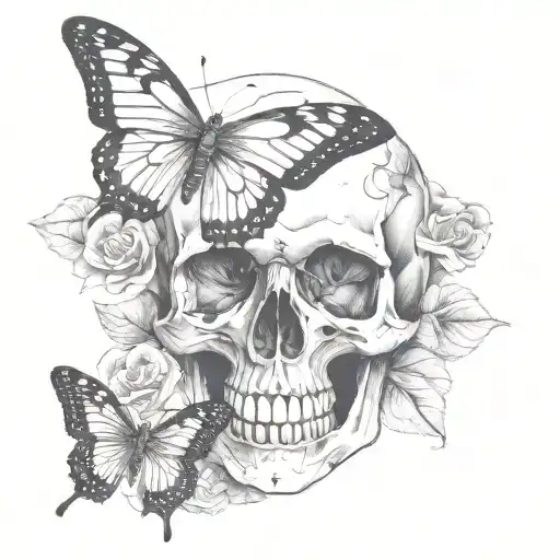 Skull And Butterfly