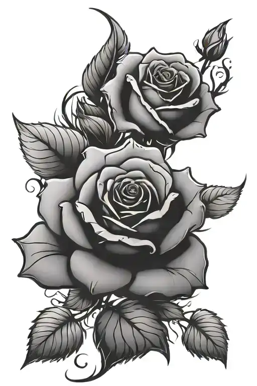 Cyber Sigilism Tattoo Rose Surrounded