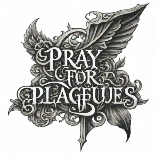 Pray For Plagues Gothic Lettering