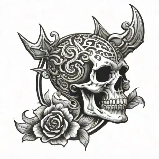 Aezie Sign With Skull