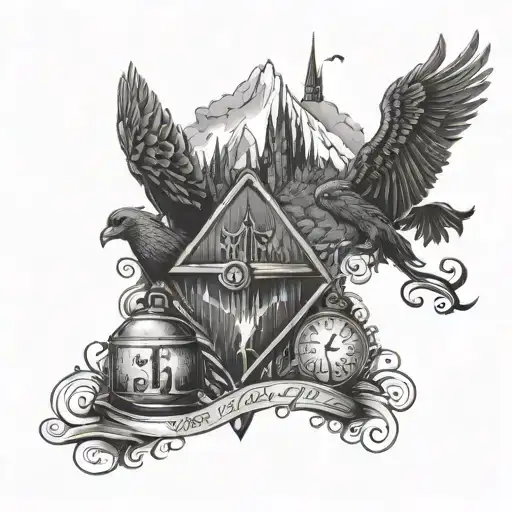 Harry Potter Long Journey Friends Tattoo Design