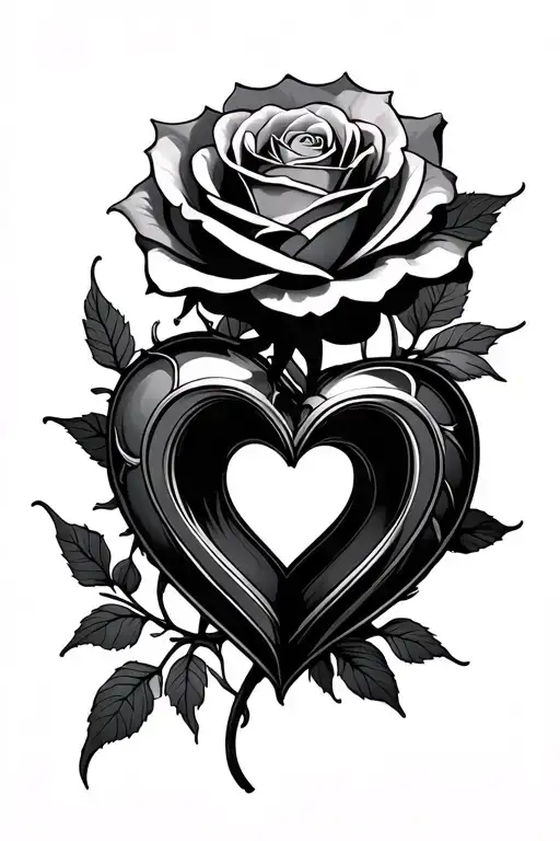 Infinity Heart Rose Intertwined