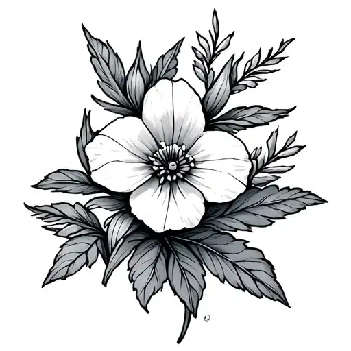 Larkspur Flower Line Art