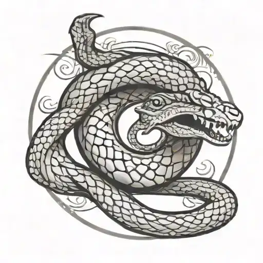 Ouroboros Simple Snake Eating Tail Circle
