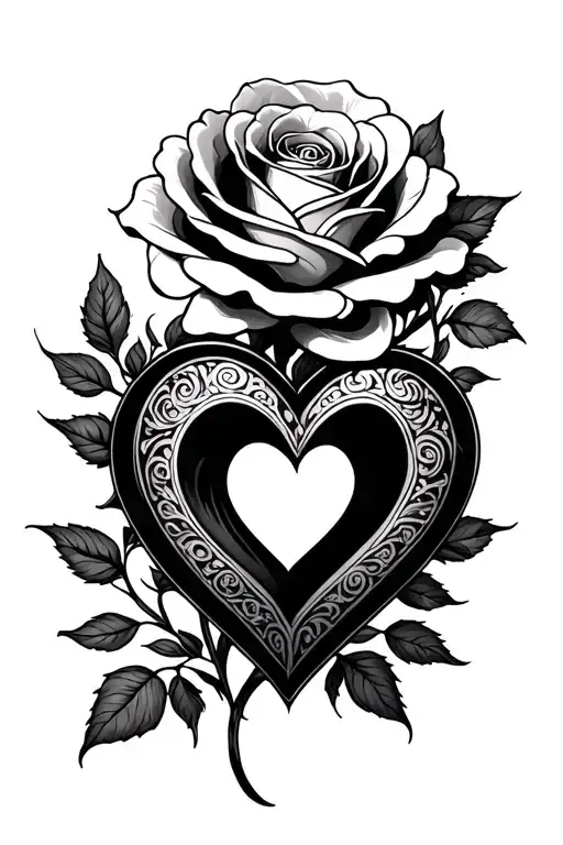 Infinity Heart Rose Intertwined
