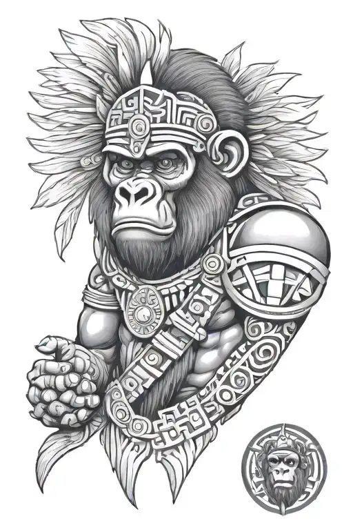 Gorilla Aztec Warrior