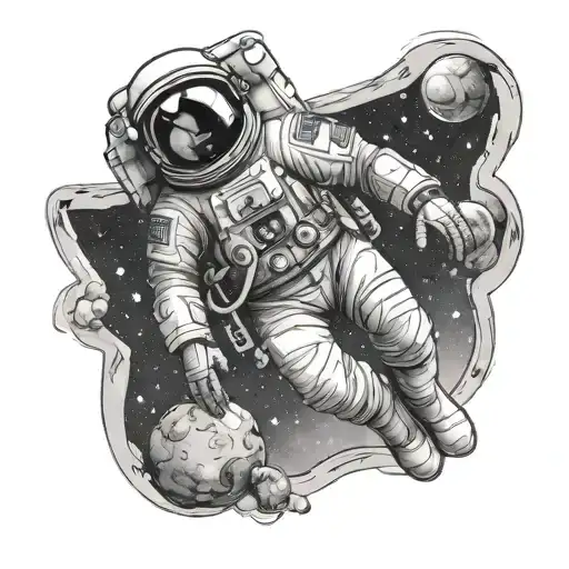 Astronaut Floating In Space