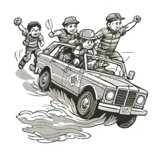 Kids Running From A Cop Car