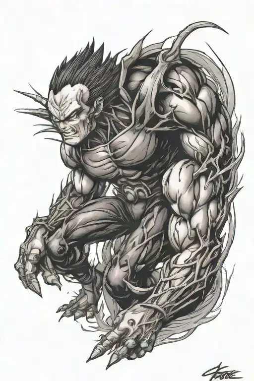 Vegeta Fighting Wolverine And Venom