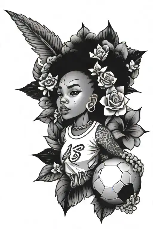 Tyesha With Flowers And A Football And Daimonds