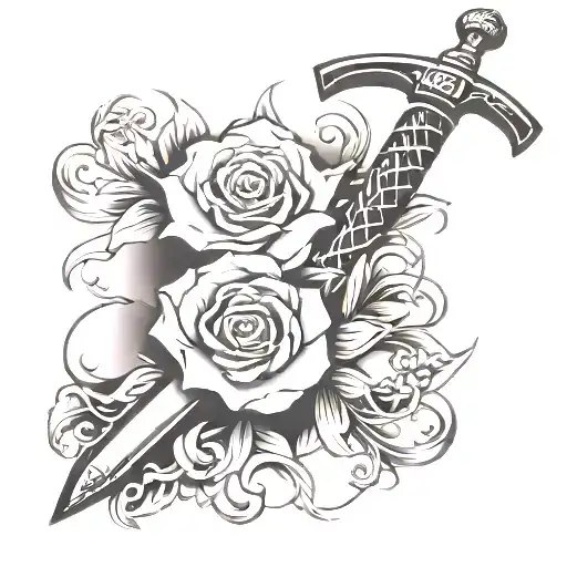 Broke Sword And Flower Line For Men 10 Cm