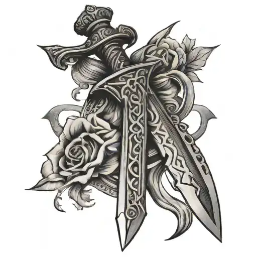 Broke Sword On Forearm With Secy Samble