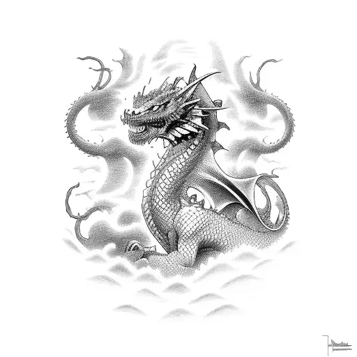 A Data Analyst Surrounded By A Dragon And Waterfall