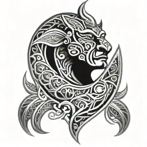 Black Maori Tattoo For Arm