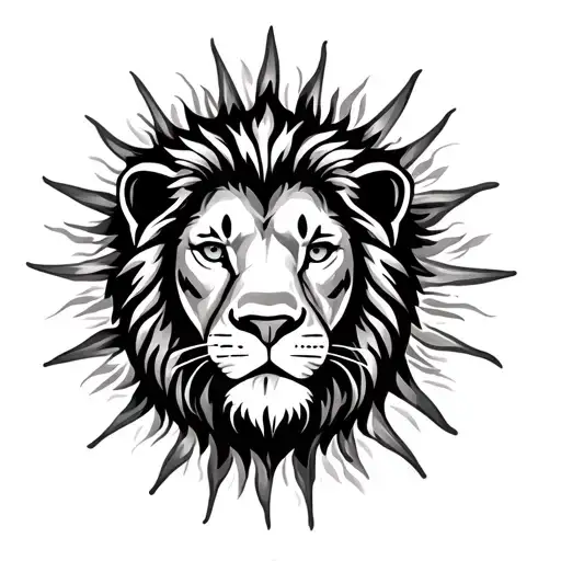 Lion Face In The Sun