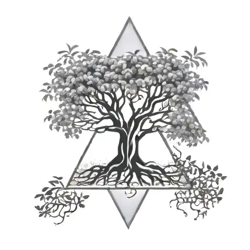 Banyan Tree Branches Triangle Shape