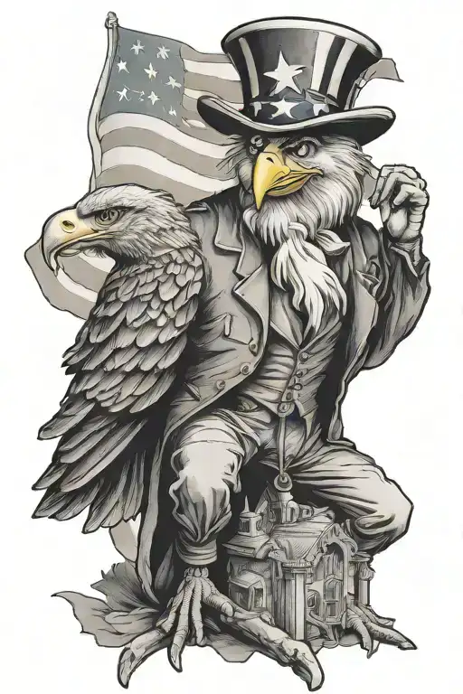 Uncle Sam With Eagle Perched