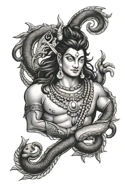 Aesthetic Shiva With Snake
